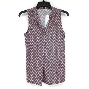 Beacon Top Alicia Pleat Detail Knit Printed V Neck NWT Stitch Fix